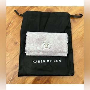 Karen Millen floral appliqué clutch
